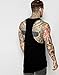 Hipster Men's Hip Hop Long bevel Hem Gym Sport Muscular men Tank Tops Medium Black TV02