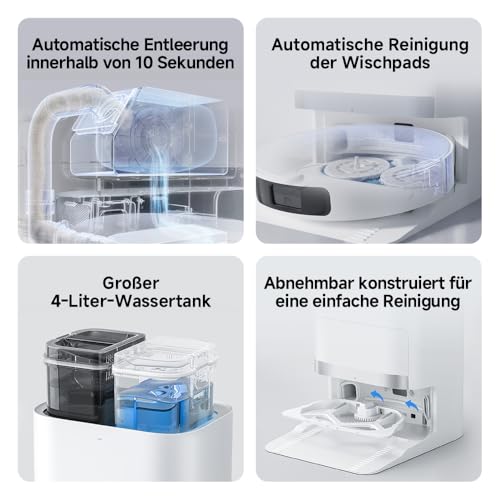 Xiaomi Robot Vacuum X20+ Saugroboter mit Absaugstation und 4L/4L Frisch- & Altwassertank - 2 rotierende, Auto-Trocknung Wischmops, Bis 280m² wischen, 6000Pa Saugkraft, LDS-Navigation, Alle Bodentypen 3