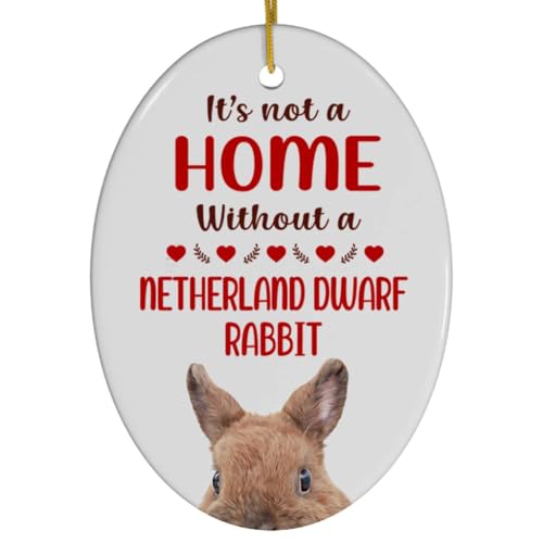 Brown Netherland Dwarf Rabbit Christmas Ornament