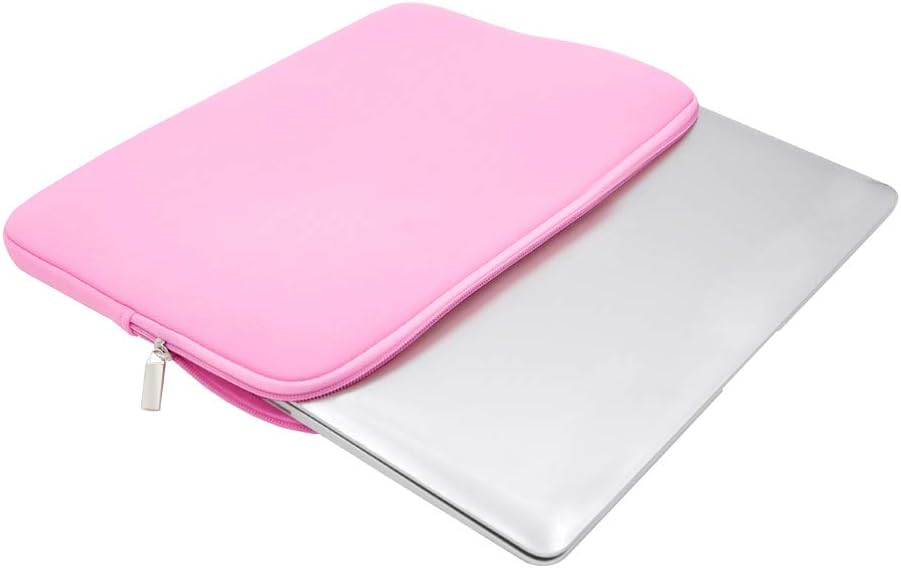 RAINYEAR 14 Inch Laptop Sleeve Protective Case Soft Lining Padded Carrying Bag Compatible with 15" Macbook Air M2 M3 M4 M5 14" Notebook Computer Ultrabook Chromebook(Pink,Upgraded Version) - Image 5