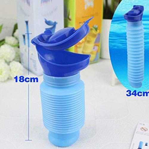 Sandistore Clearance! Emergency Urinal,Male & Female Urination Device,Portable Mini Outdoor Camping Travel Shrinkable Personal Mobile Toilet Potty Pee Bottle for Kids Adult (750 ML)(Ship From USA)