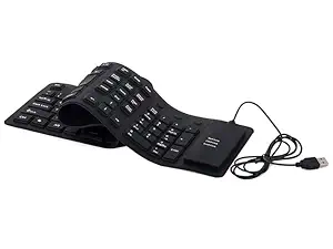 Autio EXIM Foldable Silicone Keyboard | USB Wired Waterproof Rollup Keyboard, Slim & Portable Flexible Design for Soft Silent Typing on PC, Notebook & Laptop | Ideal for Travel & Home Use