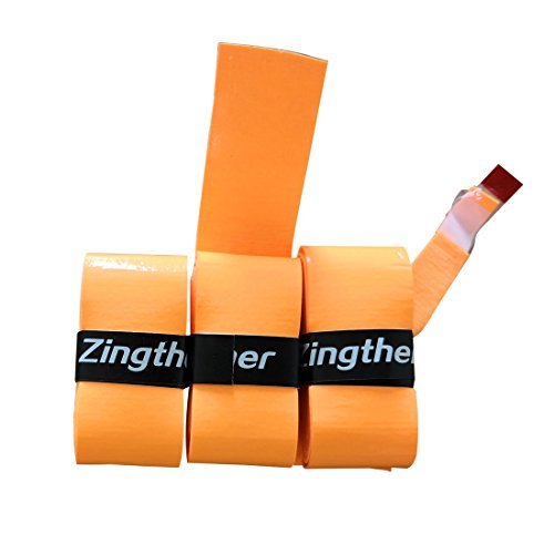 Zingther Premium Super Tacky Overgrips - Professional Tennis Grip Tape for Tennis Rackets, Racquetball Racuqets, Badminton Raquets and Squash Rackets (3 Grips,Orange)