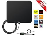TV Antenna, TV Antenna for Digital TV Indoor 50 Mile Range, with Detachable Amplifier Signal Booster, Upgraded for Better Signal Reception