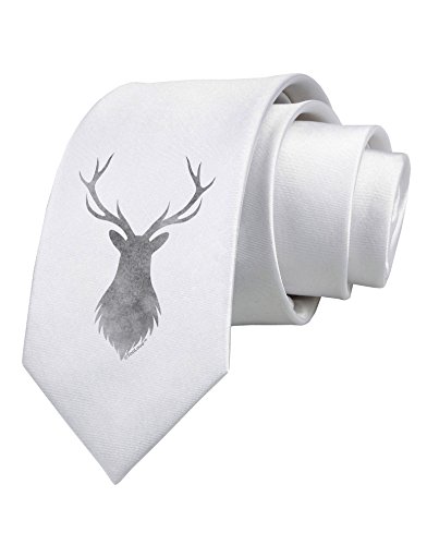 TooLoud Majestic Stag Distressed Printed White Neck Tie