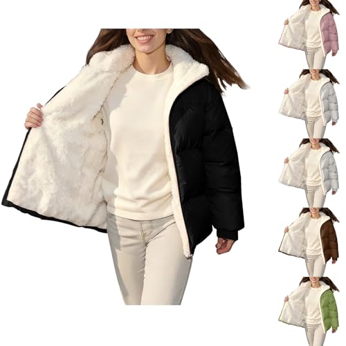 Cocila Winter Jackets for Women UK, Ladies Hoodies with Zip, Warm Sherpa fleece Lined Coat with Pockets, Women's Teddy Fleece Jackets Black M