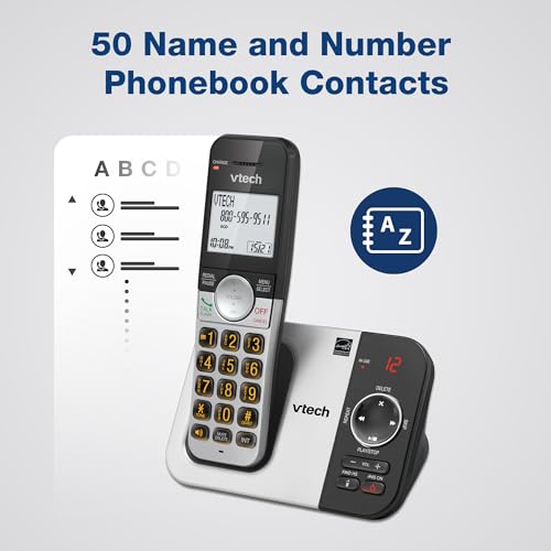 VTECH 3-HANDSET CORDLESS PHONE WITH ANSWERING MACHINE, WITH LARGE DISPLAY AND BIG BUTTONS CALLER ID, FULL-DUPLEX SPEAKERPHONE, LAST 10 NUMBER REDIAL, EASY TO USE VG232-3