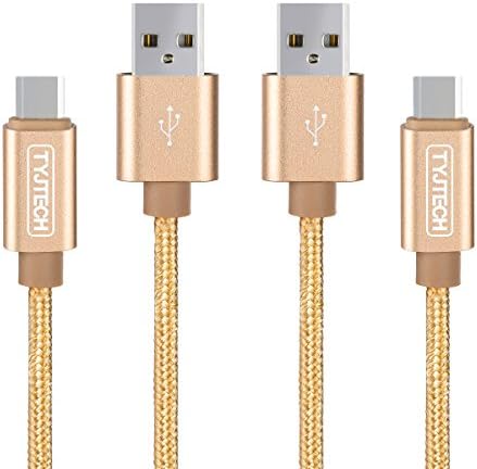 USB C Cable TYJTECH 2 Pack USB 3.0 Nylon Braided 2M USB Type-C Data Charging Cable for Samsung A3 A5 J3 J5 / Huawei P8 P9 and More Android Mobile Cell Phones