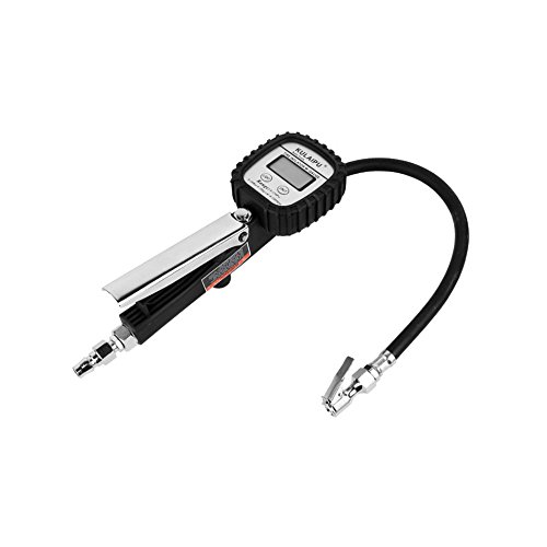 Digital Tire Pressure Gauge - Classic Portable Accurate Air Tire Inflator Pumping Gun with Rubber Hose and Quick Connecter Plug for All vehicles Car Truck Motorcycle Bike - Thumbnail 3