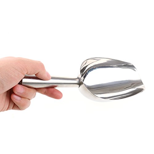 uhoMEy Stainless Steel Ice Scoop, 10 Inch Stainless Steel Ice Scraper, Multi-porpuse Food Candy Soybeans, Rice,Tea, Bean Shovel Scoop