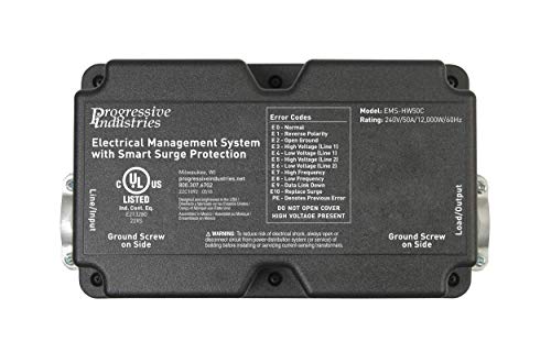 Progressive Industries HW50C Hardwired EMS Surge & Electrical Protection- 50 Amps (Renewed)