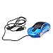 HDE Sports car Wired 3D Optical Mouse With Chrome Wheels for Computer PC Laptop (Blue)