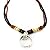 Real Spark Ring Loop Pendant Three Layer Cords Beads Frend Gift Adjustable Necklace