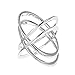 925 Sterling Silver Double 'X' Criss Cross Ring, For Women And Girls Size 6'' 7'' 8'' 9''