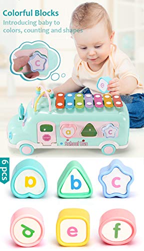 image for Frudaca Baby Musical Toys Xylophone Learning Toys, Blocks, Push & Pull