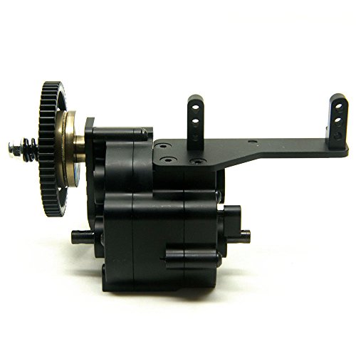 AX2 2 Aluminum Speed Transmission Case Gearbox for 1:10 RC4WD Axial SCX10 Wraith Honcho RC Car Black - Thumbnail 5
