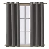 Deconovo Room Darkening Thermal Insulated Blackout Grommet Window Curtain for Living Room, Light Grey,42x63-inch,1 Panel