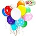 100 Pieces 12 inches Assorted Colors Latex Party Balloons with 10 Bonus Colorful Ribbons, for Birthday Party, Weddings, and any Events