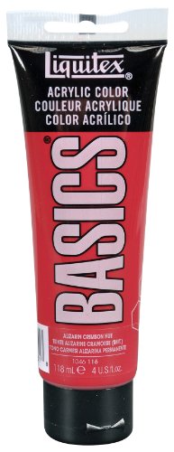 Liquitex basics acrylic paint 4-oz tube, alizarin crimson hue