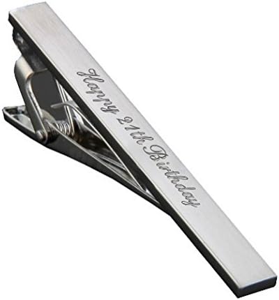 Happy 21st Birthday tie clip / pin, personalised with up to 30 letters, ideal gift M23S