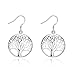 Naivo Sterling Silver Plated Tree of Life Drop Dangle Earrings for Women