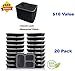 Meal Prep Containers 3 Compartment [20 Pack], w/Bonus Lunch Bag, BPA Free, Freezer, Microwave, Upper Dishwasher Safe, Reusable Bento Boxes, Lunch Boxes, Lunch Containers(32 oz)