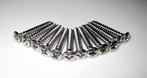 12 Stainless Steel Screws for FENDER J-BASS BRIDGE or P-BASS (12) Mounting Strap Buttons and Control Plates (12) Condition: NEW Guitar screws nuts bolts