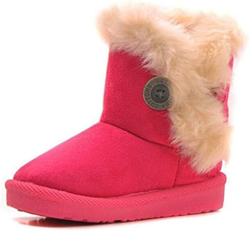 Richarde Christmas Snow Boots Girls Boys Nubuck Winter Soft Woolly Bootie Hot Pink 26