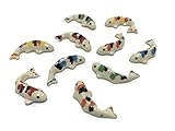 10pc Koi Fish Figurines Animal Painted Ceramic Miniatures Animals Porcelain Ocean collection doll