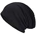 VECRY Men Slouch Hollow Beanie Thin Summer Cap Skullcap (Black)