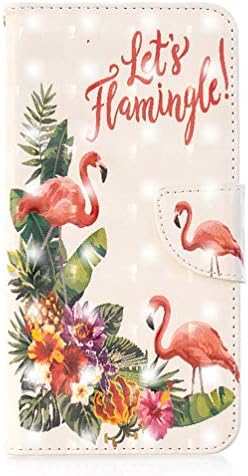 Vagenno iPhone 7 Plus Case/iPhone 8 Plus Case, 3D Flip Case PU Leather Notebook Wallet with Magnetic Closure Stand Card Holder ID Slot Folio Soft TPU Bumper Protective Case Cover,Pineapple Flamingo
