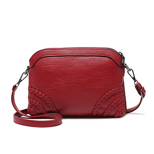 Crossbody Bag for Women Small Leather Phone Purse Wallet Shoulder Bag Trendy Ladies Wristlet Clutch (Red b)