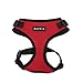 Authentic Puppia RiteFit Harness with Adjustable Neck, Red, Large