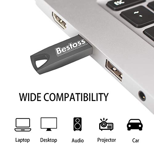 BESTOSS 16 GB USB Flash Drive 16GB USB 2.0 Thumb Drive Waterproof Metal USB Memory Stick for Data Storage 10 Pack - Thumbnail 2