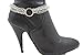 TFJ Women Western Fashion Jewelry Boot Chain Bracelet Silver Metal Bling Turquoise Blue Flower Shoe Charm