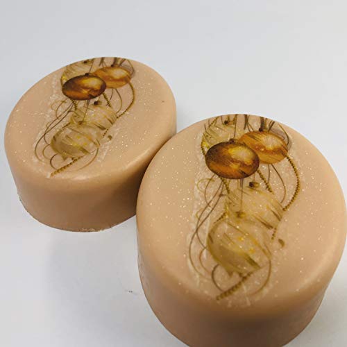 Seasonal Handmade Christmas soap, bring the warm Christmas flavor to home with this delicious scent of vanilla and hazelnut glycerin soap shea butter decoupage decoration 3 oz oval bar