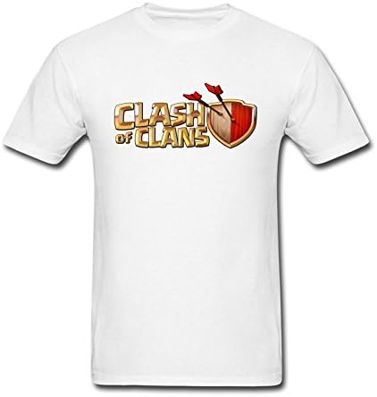 Timwood Men's Clash of Clans Logo Short Sleeve T-Shirt Medium White