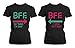 365 In Love Funny Best Friend Shirts - Crazy BFF Matching Black Cotton T-Shirts (Left- M/Right- M)