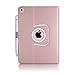 Thankscase Case Compatible for iPad Pro 9.7, Rotating Case Stand Cover for iPad Pro 9.7 with Wallet Pocket with Hand Strap with Auto Sleep/Wake for iPad Pro 9.7 (Rose Gold)