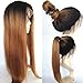 Color 1B/27 Ombre Lace Front Wigs Human Hair Pre Plucked With Baby Hair Straight Brazilian Lace Front Human Hair Wigs For Women. (18inch)