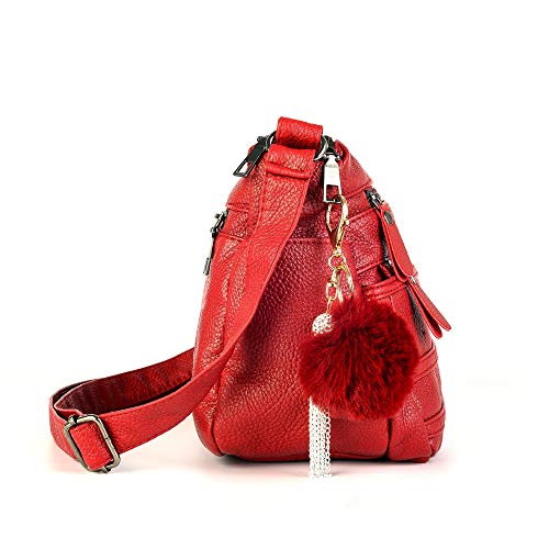 Women Crossbody Bag Pocketbooks Soft PU Leather Purses and Handbags Multi Pocket Shoulder Bag Messenger Bag