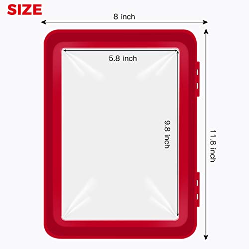 Cadrim Food Preservation Tray, Stackable BPA Free Plastic Food Storage Container with Elastic Reusable Locking Lid for Refrigerator and Freezer (Red, 2) - Thumbnail 5