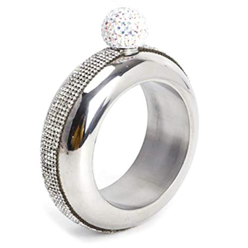 Dciustfhe Steel Bracelet Flasks Portable Wine Hip Flask Flagon Drinking Kitchen Wine Container,Silver