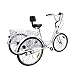 CHENDGE2 24 Inch Adult Tricycle 7 Speed 3 Wheel Cruise Bikes Cargo Bike with Bell, Brake System and Shopping Basket Whitethumb 2
