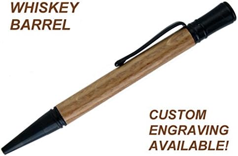Whiskey Barrel Wood Custom Engraved Executive Twist Ballpoint Pen Handmade Groomsmen Father Graduation Gift Jack Daniel's, Maker's Mark, Wild Turkey, Jim Beam