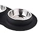 Kulmeo Dog Bowl Cat Food Bowls Stainless Steel Dog Food and Water Bowls with Non Skid Silicone Mat Spill Proof Puppy Bowl Medium Pets Cats Dogs 28oz Black…