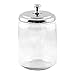 iDesign York Glass Bathroom Vanity Apothecary Jar with Lid for Cotton Balls, Swabs, Cosmetic Pads, Candy, 3.5