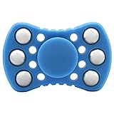 Mini Cute Fidget Toy Hand Spinner With 6 Moving Balls Best Stress Reducer Premium Quality EDC Focus Toy for Kids & Adults Guarantee 3 Minutes + Spin Time (Blue)