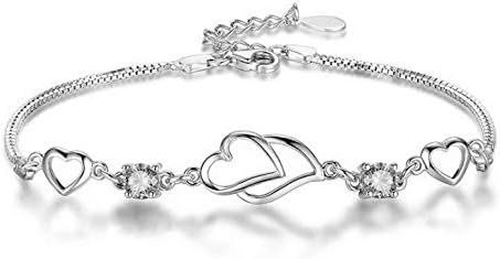 Casadeiy Fashion Girls Heart Bracelet Lady Chain Women Jewelry Gifts (L)