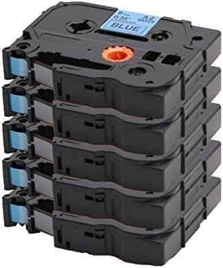 5x Labelling Tape compatible to Brother TZe-521 / TZ-521 | black on blue / 9mm x 8m | suitable for Brother P-Touch 1000 1010 1090 1830VP 2030VP 2100VP 2430PC 2470 2730VP 7100VP 7600VP H100 H300 D200 and other P-Touch LabelWriter